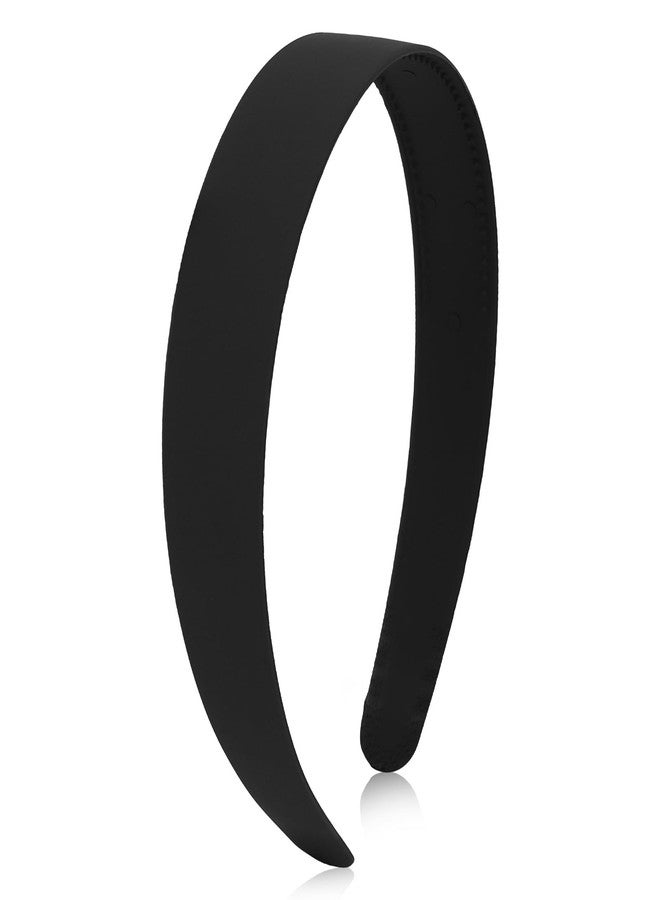 Wecoe Black Headbands for Women Girls 1 Inch Wide Matte Plastic Headbands with Teeth Plain Hard Head Bands Hairbands Diy Crafts Hair Accessories for Women & Girls - Image 1